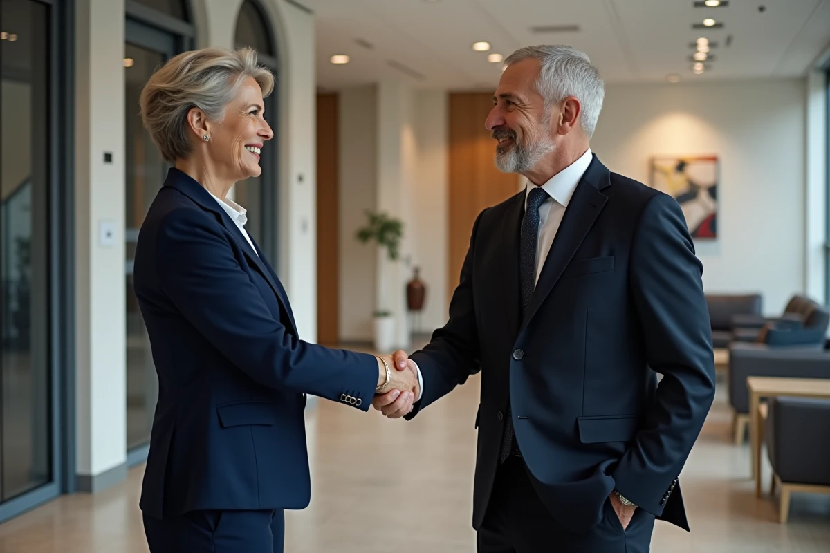 Professionnelle RH serrant la main d