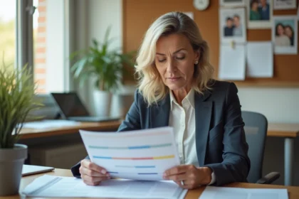 Femme organisée planifiant sa semaine au bureau