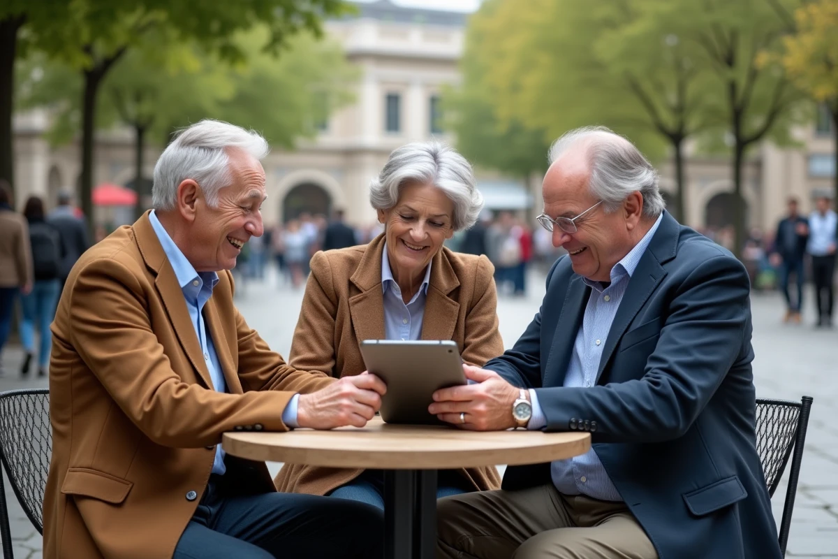 Groupe de seniors discutant autour d